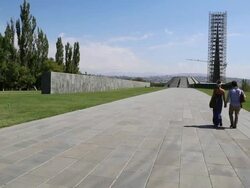 Yerevan, Tsitsernakaberd (Armenain Genocide) memorial to the victims of the Armenian genocide Stock Footage