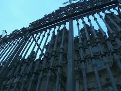 CU PAN View of Cathedral of Santiago de Compostela / Santiago de Compostela, La Corogne, Spain Stock Footage