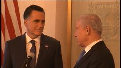 Republican presidential hopeful Mitt Romney meets Israeli prime minister News Clip