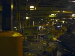 Abandonded auto component factory Stock Footage