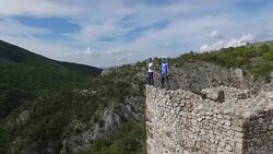 Exploring old castle Stock Footage