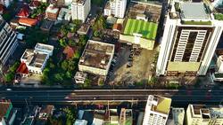 High angle view to city street Stock Footage