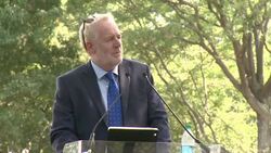 SPEECH - Bill Shipsey at Bono and Yoko Ono honor John Lennon at Event on Ellis Island Stock Footage