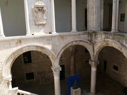 Atrium of Rector's Palace, Dubrovnik Stock Footage