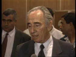 Israel - Peres &amp; Shaffii On PLO Deal On Autonomy News Clip