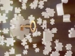 Puzzle Key Stock Footage