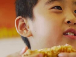 Children to eat food Stock Footage