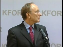 Kosovo PM joint presser with UN and NATO chiefs News Clip