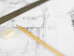 HD:Blueprint work. Stock Footage