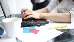 Working man and woman in the office Stock Footage