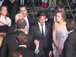 Roberta Armani, Designer Giorgio Armani, actor Sean Penn, Petra Nemcova and Paul Haggis at Reality Premiere: 65th Cannes Film Festival at Palais des Festivals on May 18, 2012 in Cannes, France (Footage by WireImage Video/Getty Images) Stock Footage
