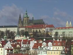 WS View of prague castle and st. vitus cathedral / Prague, Hlavni mesto Praha, Czech Republic Stock Footage
