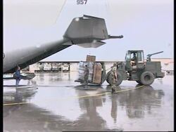 ALBANIA: TIRANA: FLIGHT CARRYING AID FOR REFUGEES ARRIVES News Clip