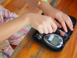 Women Testing Blood Sugar Stock Footage