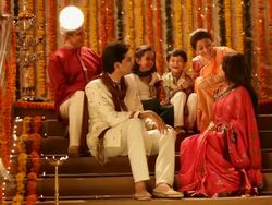 Family celebrating diwali festival Stock Footage