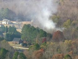 MS AERIAL View of town scape / North Carolina, United States Stock Footage
