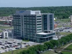 Glass office building Stock Footage