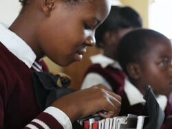 Young African school girl Stock Footage