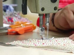 Sewing on the machine Stock Footage