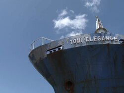 Typhoon Haiyan Huge Ship Washed Ashore By Storm Surge Stock Footage