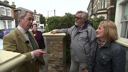 Nigel Farage campaigning house to house in Margate News Clip