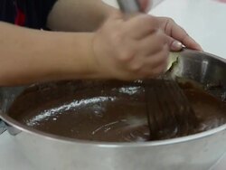 whisking chocolate cream Stock Footage
