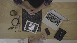 Medical staff examine x-ray in overhead angle Stock Footage