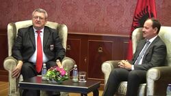 Albanian president meets football team in wake of drone controversy News Clip