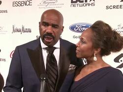 INTERVIEW: Steve Harvey on having had a father as mentor and wanting others to have the same from people in different roles at Steve Harvey Hosts the Screen Gems Presents The Steve and Marjorie Harvey Foundation Gala in NY Stock Footage