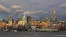 Manhattan, view of Midtown Manhattan across the Hudson River, New York, United States of America Stock Footage