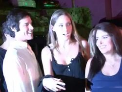 Jon Brant & Wife Kiss while departing Aerosmith Co Stock Footage