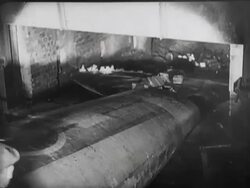 Wreckages of English and American airplanes are fused by the Germans for the German aluminium industry Stock Footage