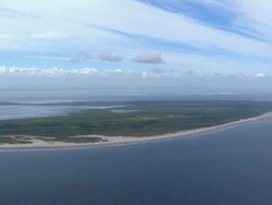 WS AERIAL View of Borkum island in North Sea / Borkum, Lower Saxony Stock Footage