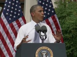 US President Barack Obama gives climate change spe Stock Footage