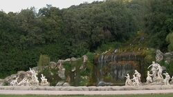 Royal Palace of Caserta, The Fountain of Diana and Actaeon. Stock Footage