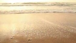 Concept: Drawing 2017 on the sand beach at new year time Stock Footage