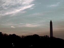 Sunrise view of Washington Memorial Stock Footage
