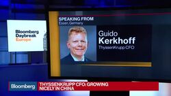 ThyssenKrupp CFO Says Growing Nicely in China News Clip