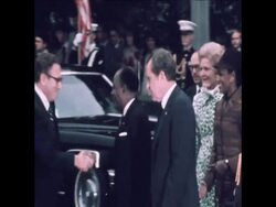 SYND10-10-73 PRESIDENT NIXON WELCOMES GUESTS TO THE WHITE HOUSE News Clip