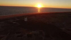 Wood End Lighthouse By The Sea Stock Footage