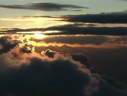 WS View of sunset with clouds over mount Everest at himalaya / Mt. Everest, Nepal Stock Footage