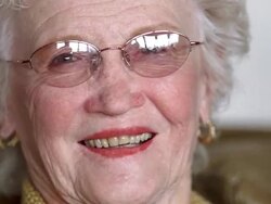 CU Senior woman wearing eye glasses and smiling / Washington State, USA Stock Footage