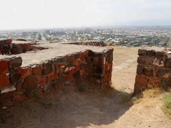 Yerevan, Erebuni castle, view of the castle, and Yerevan city in the buckground Stock Footage