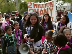Children Join DC Rally Calling For End Of Deportation Of Immigrant Parents Stock Footage