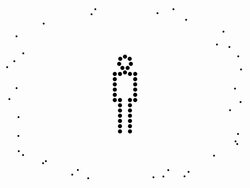 WOMAN / MAN - alternately, pure black dots (LOOP) Stock Footage