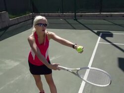 Women playing tennis. - Super Slow Motion - filmed at 240 fps Stock Footage