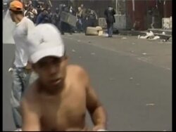 Police and street vendors clash News Clip