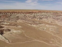 MS AERIAL Shot of Humphrey's Peak above little painted Desert / Arizona, United States Stock Footage
