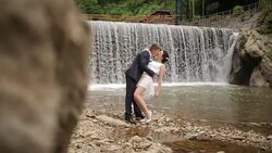 Waterfall romance Stock Footage