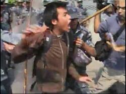 Pro-Tibet demo outside UN office in Nepal, police clashes ADDS German FM News Clip